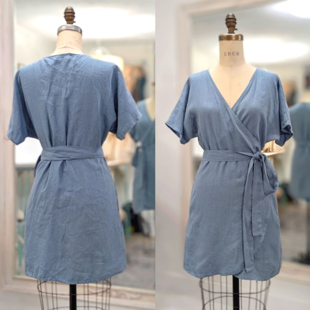 Mimosa Linen Wrap Dress - Picture 7 of 8